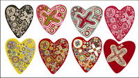 The trend of a number of lovely heart-shaped vector material