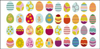 A variety of Easter eggs Vector material