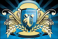 3 European shield pattern vector material