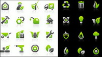 Environmental protection icon set vector materials