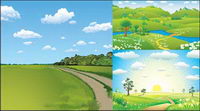 3 natural scenery vector material