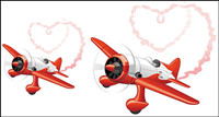 Heart-shaped smoke emitting plane vector material