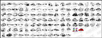 132 classic black and white cartoon car pattern vector material