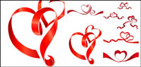 Heart-shaped ribbon vector material