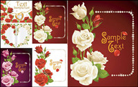 Roses cards vector material