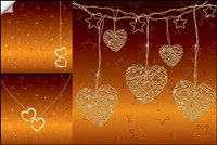 Heart pendant necklace Vector