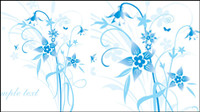 Simple hand-painted flowers and blue text background Vector -5