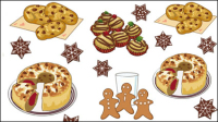 Cartoon pastries 04 - vector material