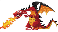 Cartoon dragon image 01 - vector material