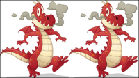 Cartoon dragon image 02 - vector material