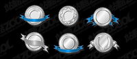 Silver badge vector material