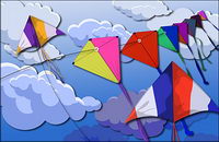 a kite flying