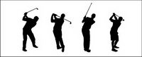 Golf figure silhouettes vector