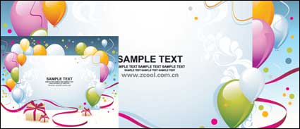 Balloon gift card background vector material