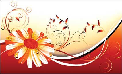 3 flower pattern background vector material