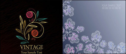 Hand-painted fashion pattern vector material