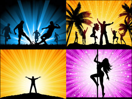 Beautiful figure silhouette vector of material