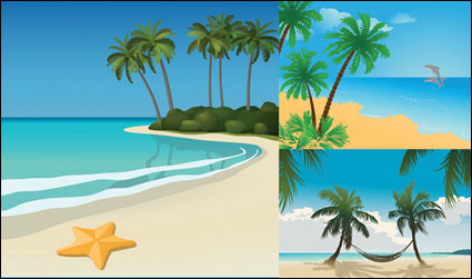 5 Vector beach scenery