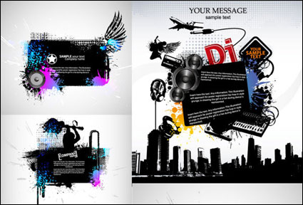 trend musical theme of the silhouette Vector