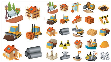 Architectural theme icon vector material