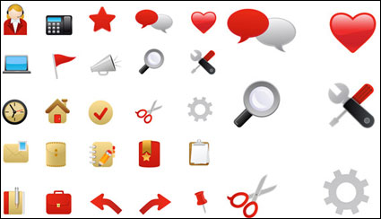 {red theme icon 1} vector material