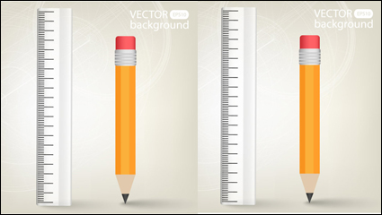 Realistic learning stationery 02-- vector material