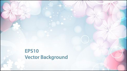 Fantasy flashing flowers background vector -1