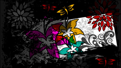 Color abstract butterfly pattern 01 - vector