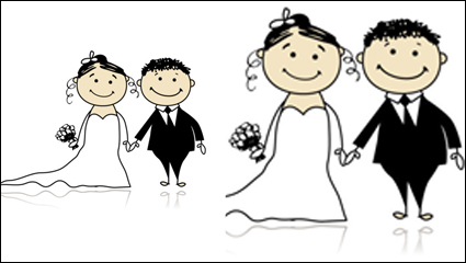 Comic style wedding elements 05 - vector
