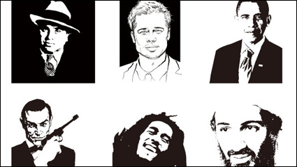 Many well-known international figures vector material