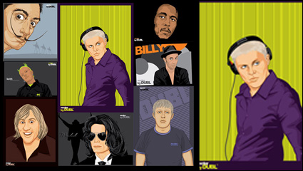 + + Portrait painting vector material + +