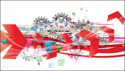 Dynamic arrow background vector material -2