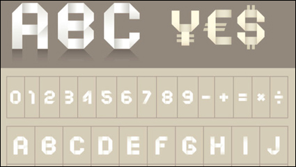 Origami creative letters 02 - Vector material