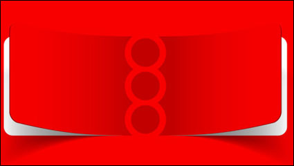 Red and white with notes 05 - vector material