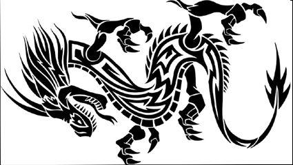 Dragon-shaped patterns 02 - vector material