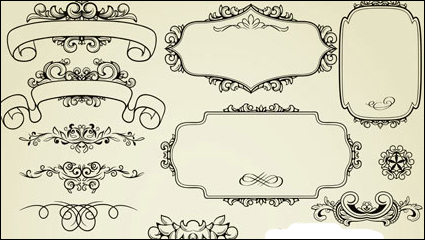 European-style lace pattern 03 - vector material