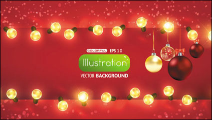 Bright Christmas lights background 01 - vector material