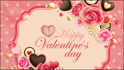 Vintage Valentine card 01 - vector material