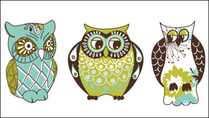 Cartoon owl illustration - vector material