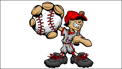 Cartoon Baseball Character 03 - vector material