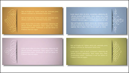 Exquisite floral border business card template 02 - vector material