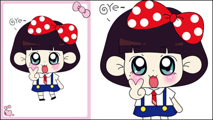 Cute girls vector material