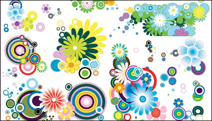 The trend of several lovely flowers element vector material