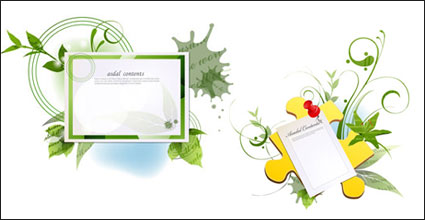 Green paper with the pattern vector material