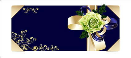 Gift cards, leaves, butterfly knot vector