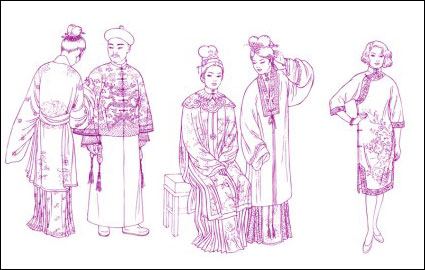 Song Dynasty Yuan Dynasty Apparel Apparel Apparel Ming Dynasty Qing Dynasty clothing line drawing
