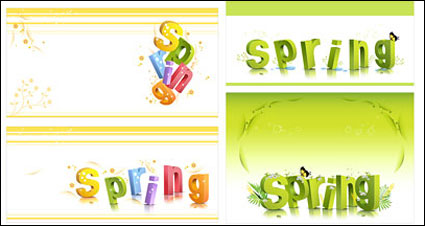 spring three-dimensional character alphabet pattern vector