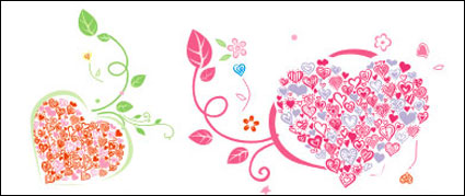 Heart-shaped lace leaf vector