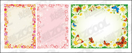 Vector lace flowers composed of material