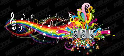 Fun theme music vector material